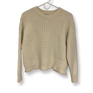 Madewell Stichmix Pullover Wool Sweater Women’s Medium Antique Cream